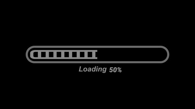 Animated Loading Progress Bar with Percentage Counter 0 to 100 Percent