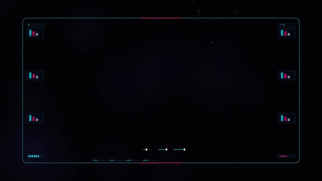 Motion of a dark screen with subtle light indicators in a high-tech environment.