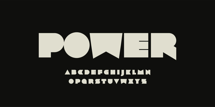 Rebellious font, ultramodern heavy typeset with sharp angles. Rough letters, futuristic cyberpunk alphabet, minimalist type for techno logo, headline and monogram. Vector typographic font design.