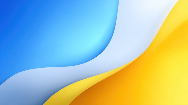 Abstract blue and yellow flowing shapes background