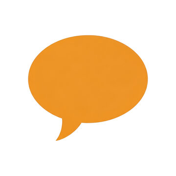 Speech bubble icon with orange color and white interior isolated on transparent background