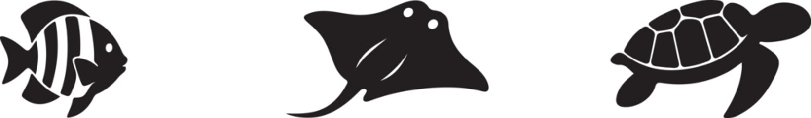 Ocean animal icon for marine life, wildlife and aquatic designs. © MdJoynal