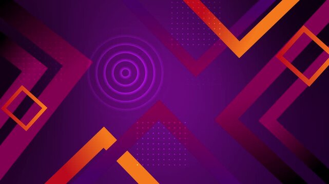 Abstract background with geometric shapes diagonal frames circles and dotted patterns animation
