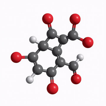 Line Art Blood Expression. Glucose Molecular Structure Model With Structural Chemical Formula, A Simple Sugar In Black And White