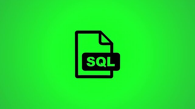 Animated sql file icon representing database technology and programming concepts