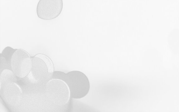 Abstract Round Objects Floating in Darkness with Light and Shadow
