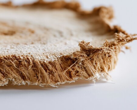 Close-up of a worn, frayed fabric edge.
