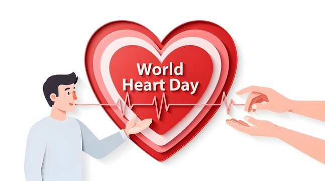 Heart Day World Health Day Cardio Heart Theme Illustration
