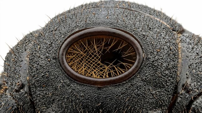 Macro detail of a beetle eye showing textured surface.