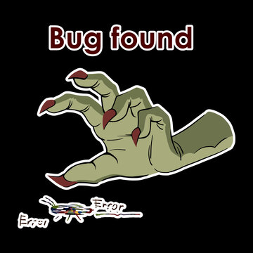 Bug Found Dragon Sticker | Funny Designer Debugging Cartoon Meme