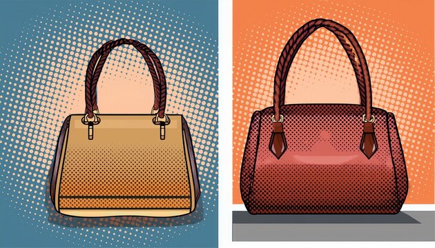 luxury bag halftone collage