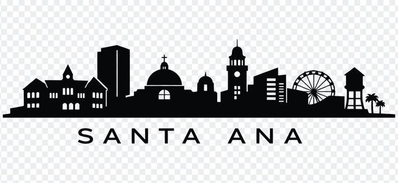 Santa ana city skyline silhouette vector illustration