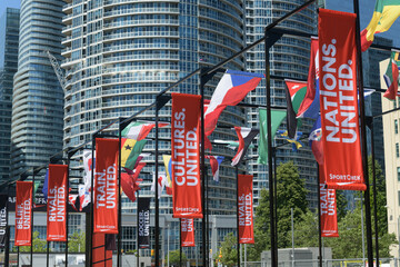 Obraz premium SportChek experiential activation at Harbourfront Centre, Toronto (international soccer tournament activities)