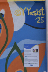 Obraz premium plaque with info and close-up detail of 