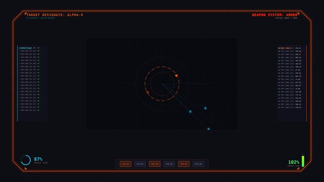Futuristic Motion Graphics Displaying Dynamic Data Visualization in a High-Tech Environment.