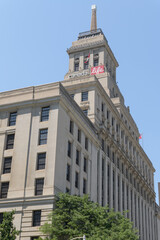 Obraz premium exterior building and sign of Canada Life Building, designed by Sproatt and Rolph in Beaux Arts style, 1931, 330 University Av, Toronto