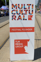 Obraz premium tln media group (festival founder) media partner banner at Salsa on St Clair, Toronto (morning, 11 July 2026)