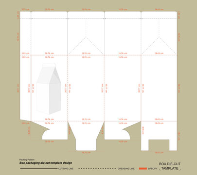 Gable Box Packaging Die Cut Template Vector with Dimensions for Carton Packaging and Printing