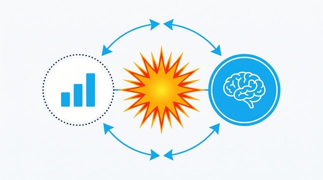 Artificial intelligence brain icon with data analysis and machine learning connections