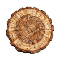 Fototapeta premium Circular cross section of a tree trunk showing the concentric growth rings
