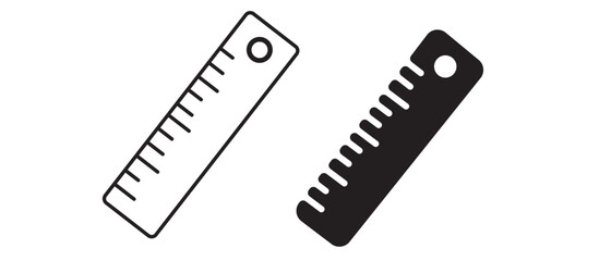Fototapeta premium Black and white ruler icons