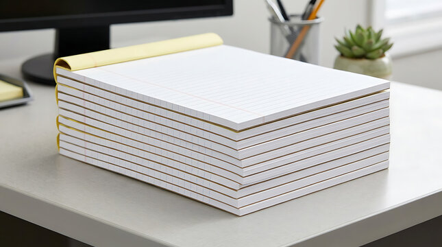 Stack of Ruled Legal Pads for Office and School Use