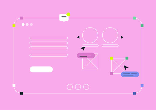 Detailed visual representation of innovative website wireframes filled with dynamic components, highlighting user interface and interactive design features