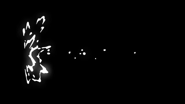 Flash fx. smoke cartoon spark explosion, hand drawn liquid water drop animation, 4k transparent alpha channel comic fx for games, action scenes, movies, green screen and manga style effects