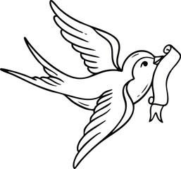 Fototapeta premium Swallow bird tattoo design