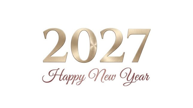 Elegant gold 2027 new year graphic celebratory design for digital and print media