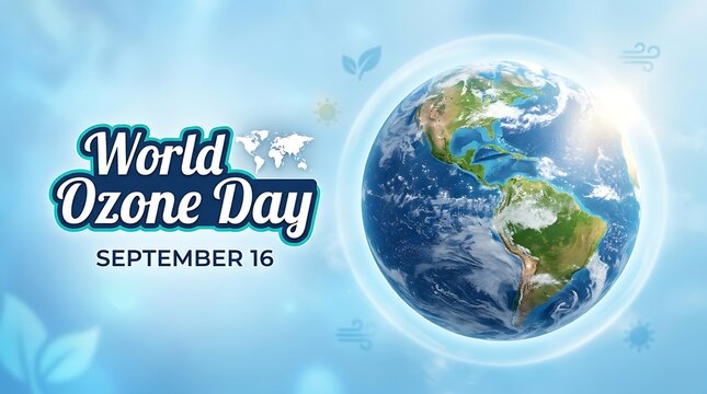 World ozone day illustration september 16th protecting earth's atmosphere