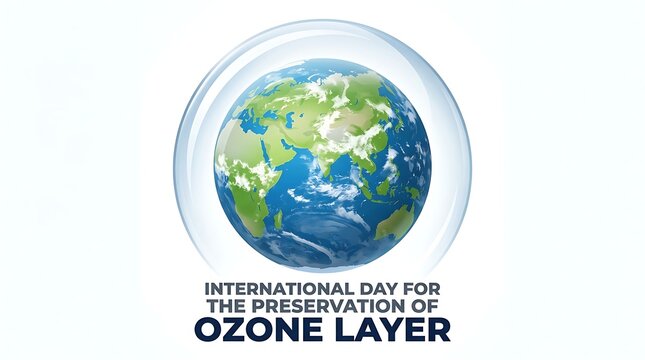 Ozone layer preservation day earth protection concept for environmental awareness campaigns