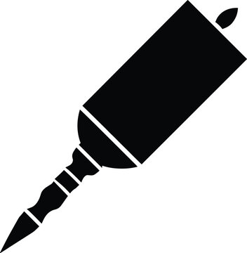Black yad pointer icon flat vector illustration for torah reading and jewish religious custom.