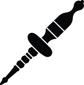 Black yad pointer icon flat vector illustration for torah reading and jewish ritual implement.