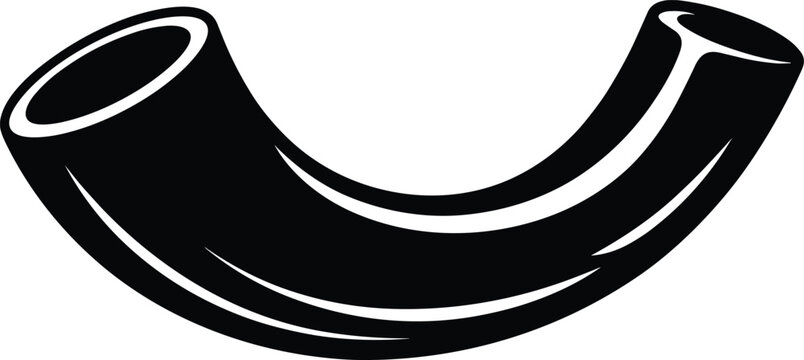 Kudu shofar horn silhouette for jewish holidays rosh hashanah and yom kippur ritual ceremony.