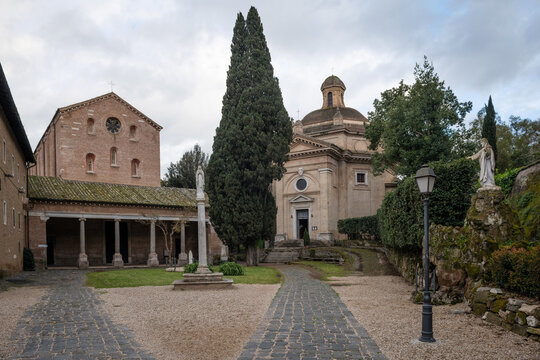 The historic churches of Santa Maria Scala Coeli and Santi Anastasio e Vincenzo at Tre Fontane Abbey in Rome, Italy