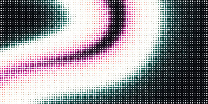 Halftone, Abstract colorful matrix pattern with dots in black space Vector, illustration