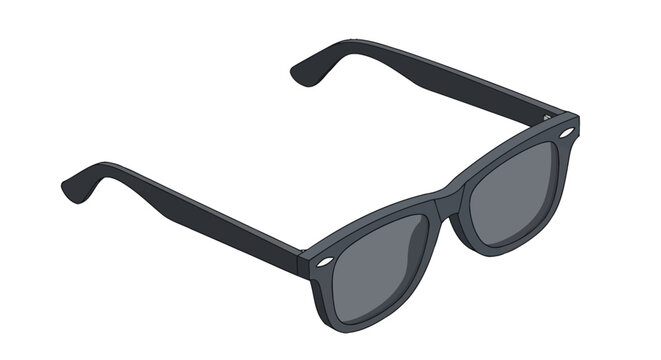 Black classic sunglasses vector illustration on white background