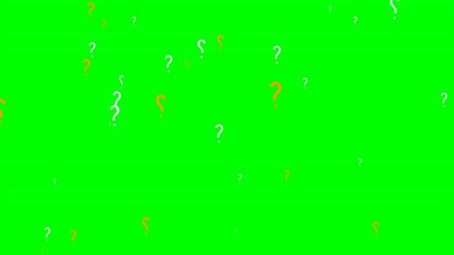 Vibrant motion of colorful question marks creating dynamic visual effect in animated sequence.