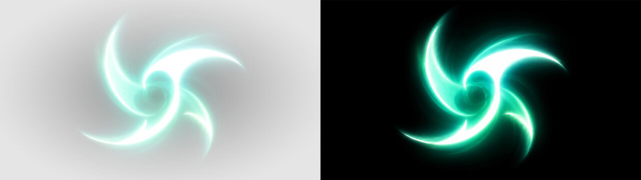 Teal vortex glow png overlay, on transparent background