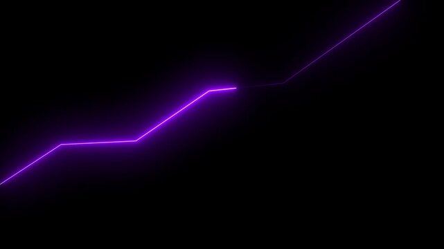 Declining trend line market data visualization for investment analysis. Business cost reduction and market dropdown chart line loop on black background