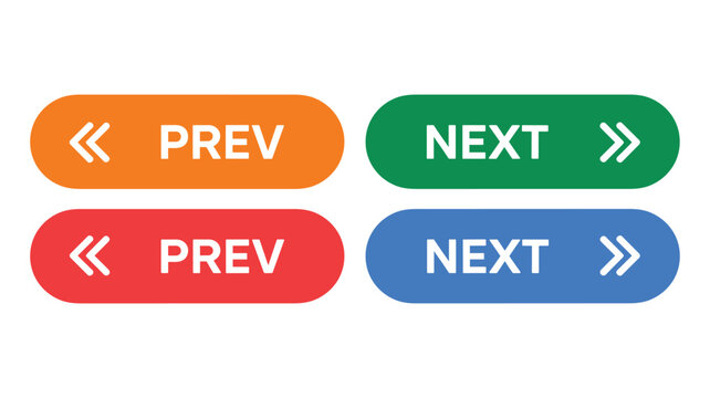 Four color gradient buttons labeled prev and next with double angle bracket arrow