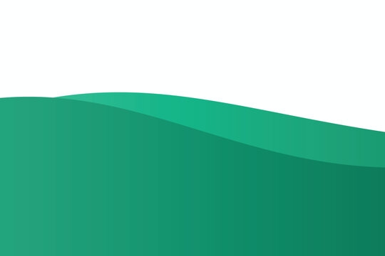 Abstract gradient wave of solid teal green and white flat solid color