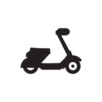 Black silhouette of a motor scooter, vector illustration