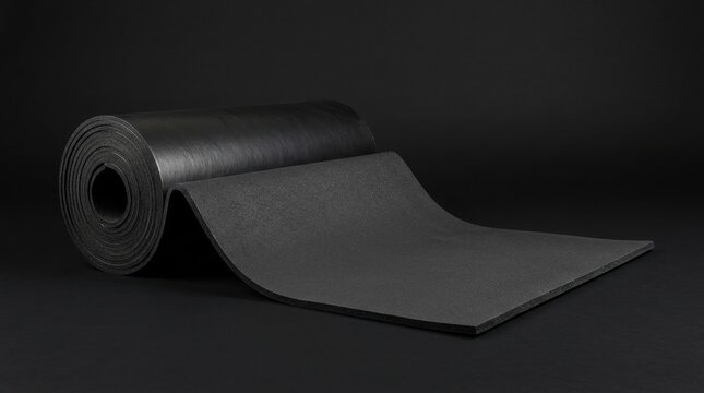 A roll of black foam material unfurls into a flat sheet showcasing its texture Career Skills