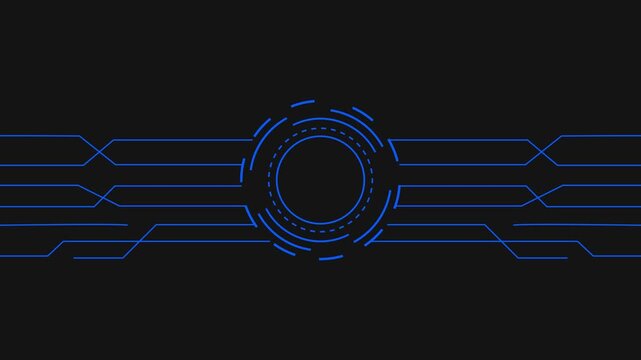 Blue circular digital hud graphic interface technology circle futuristic cyber