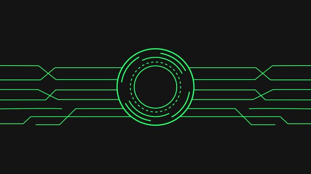 Green futuristic hud circular data interface technology circle cyber abstract