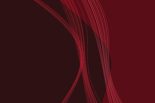 Abstract red fluidic swirls on dark maroon gradient