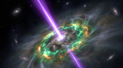 Obraz premium The Interstellar Shockwave of a Gamma-Ray Burst