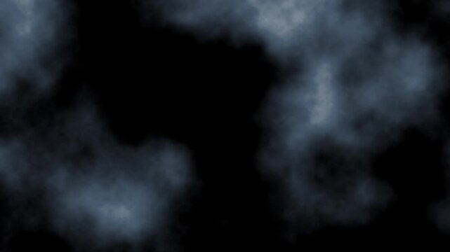 Cinematic dark smoke fog motion background loop with realistic white mist clouds, atmospheric organic vapor textures, and seamless eerie distortion overlay.